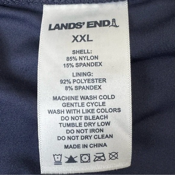 Lands End V Neck Tulip Wrap One Piece Swimsuit Swim Dress Size XXL Blue New - Picture 10 of 14